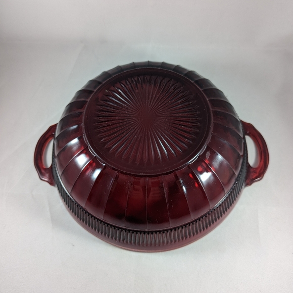 Vintage Anchor Hocking Coronation Royal Ruby Depression Glass Bowl set - Picture 6 of 12